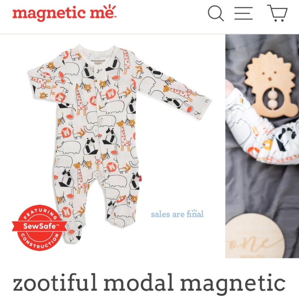 Two Magnetic Me magnetic closure sleepers.